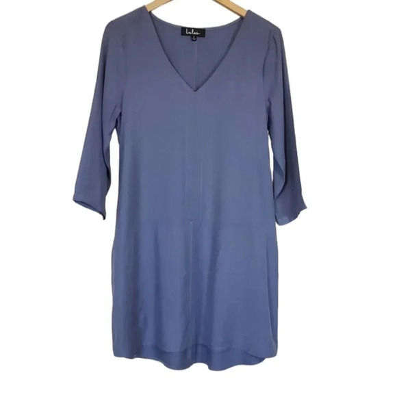 Lulu's For The Twill of It Denim Blue Three-Quarter Sleeve Shift Dress Size M - Picture 1 of 11